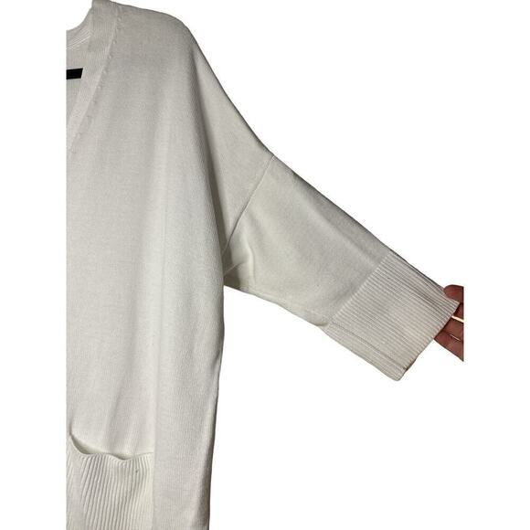 J. Jill Women's Relaxed V-Neck Pocket Button Front Cardigan Sweater Sz XL White - Picture 3 of 8